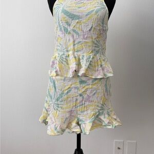 Tropical Print Halter sleeping set